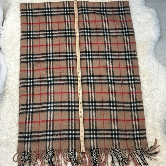 100% CASHMERE Tartan Plaid Fringe Winter Scarf Shawl by Royal Rossi 26”W x 72”L - Picture 5 of 5
